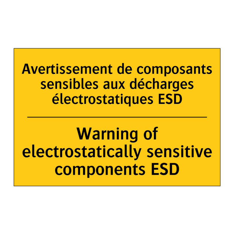 Avertissement de composants sensibles  /.../ - Warning of electrostatically sensitive  /.../