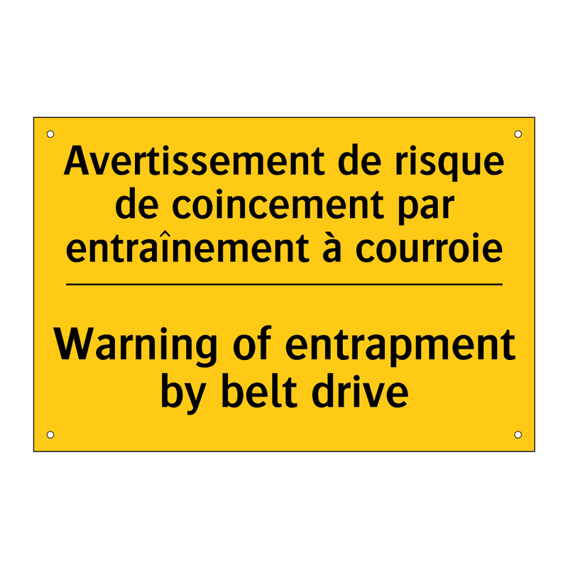 Avertissement de risque de coincement  /.../ - Warning of entrapment by belt  /.../