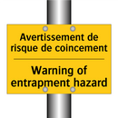 Avertissement de risque de coincement /.../ - Warning of entrapment hazard