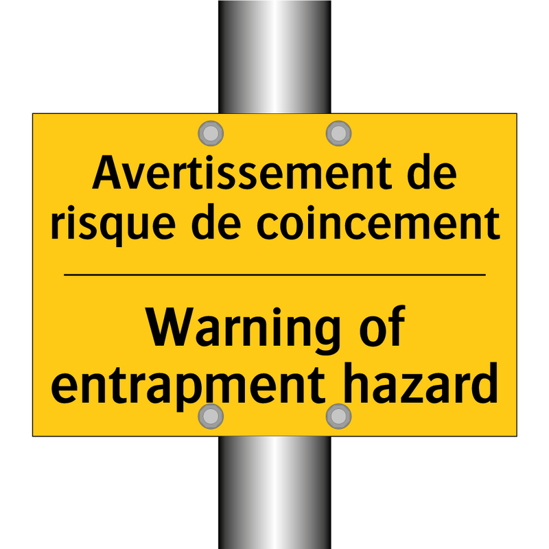 Avertissement de risque de coincement /.../ - Warning of entrapment hazard