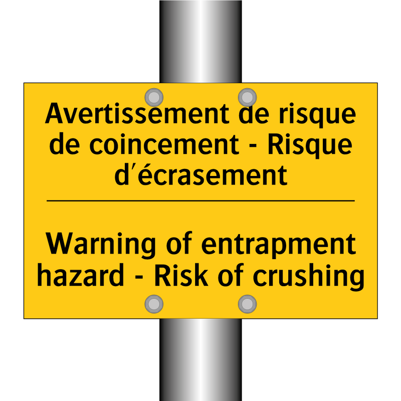 Avertissement de risque de coincement  /.../ - Warning of entrapment hazard -  /.../