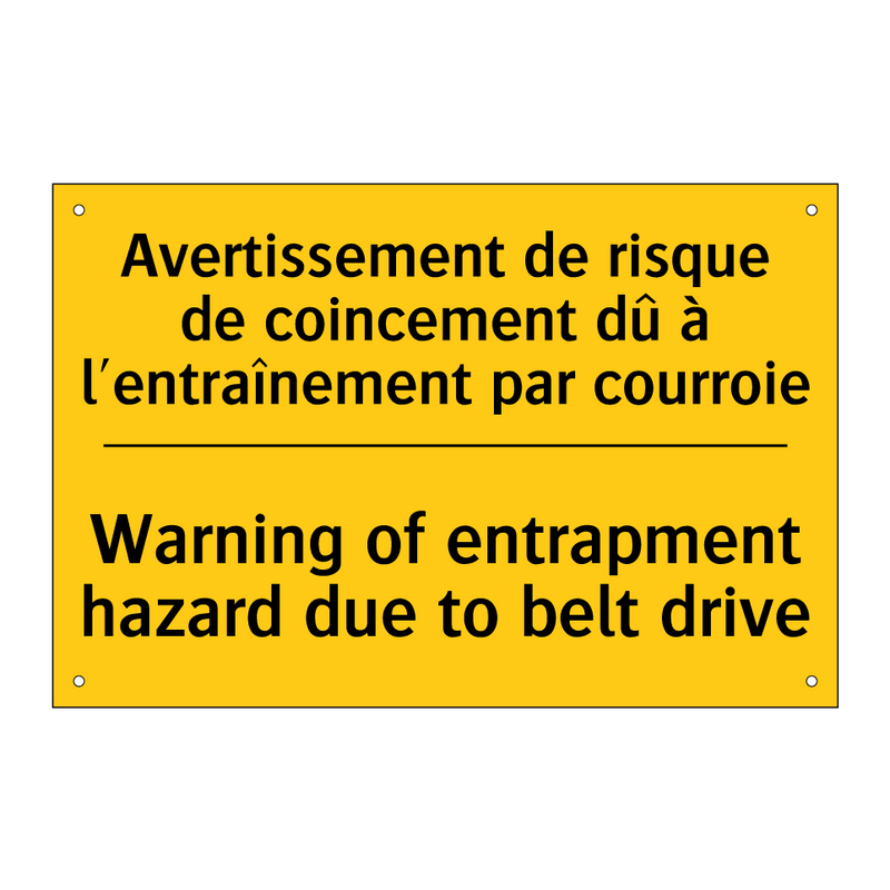 Avertissement de risque de coincement  /.../ - Warning of entrapment hazard due  /.../