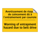 Avertissement de risque de coincement  /.../ - Warning of entrapment hazard due  /.../