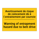 Avertissement de risque de coincement  /.../ - Warning of entrapment hazard due  /.../
