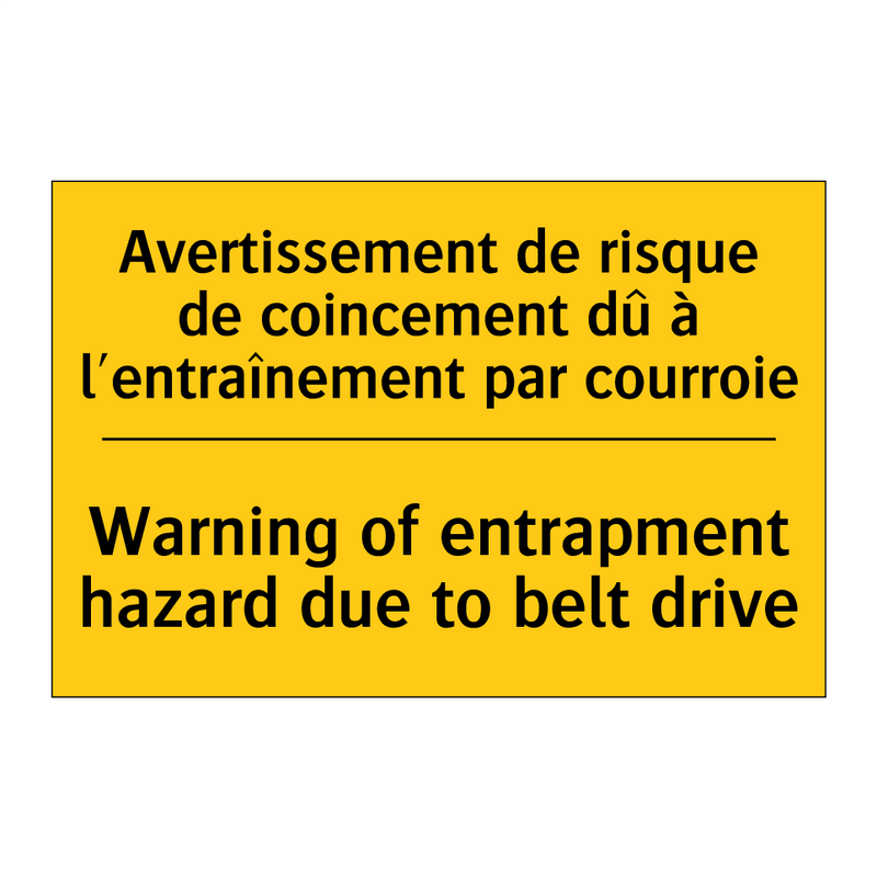 Avertissement de risque de coincement  /.../ - Warning of entrapment hazard due  /.../