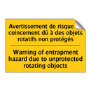 Avertissement de risque de coincement  /.../ - Warning of entrapment hazard due  /.../