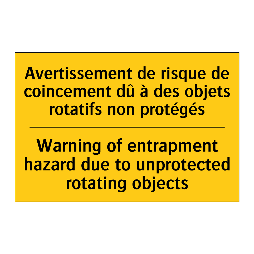 Avertissement de risque de coincement  /.../ - Warning of entrapment hazard due  /.../