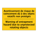 Avertissement de risque de coincement  /.../ - Warning of entrapment hazard due  /.../