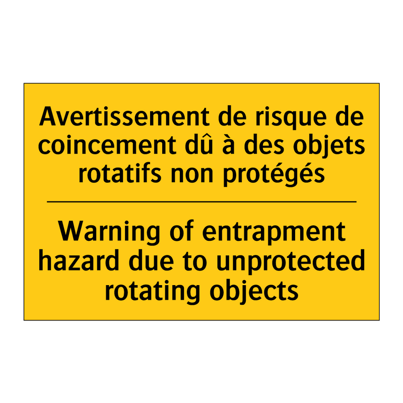 Avertissement de risque de coincement  /.../ - Warning of entrapment hazard due  /.../