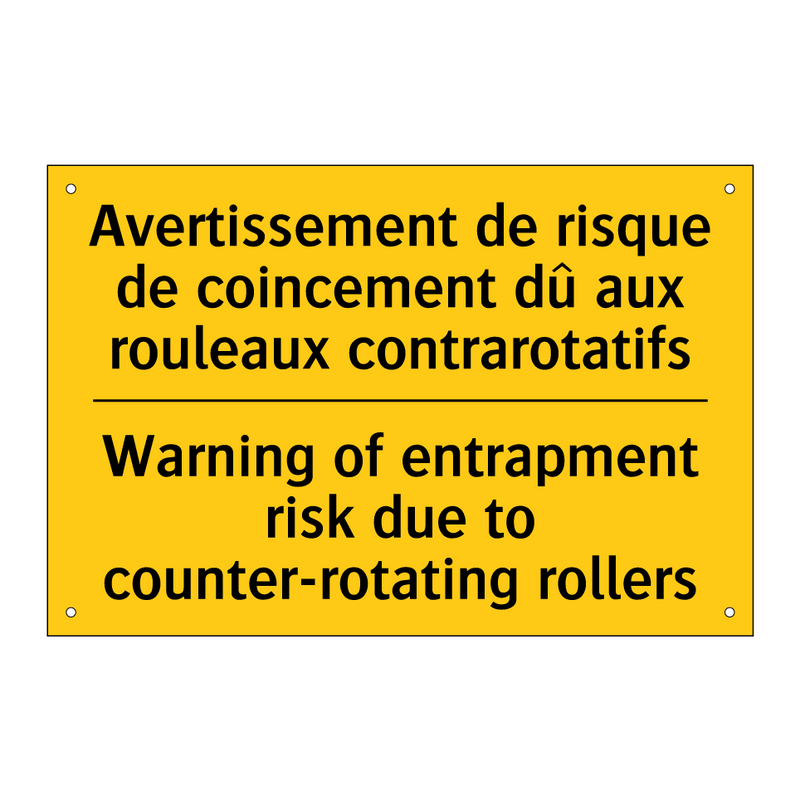 Avertissement de risque de coincement  /.../ - Warning of entrapment risk due  /.../