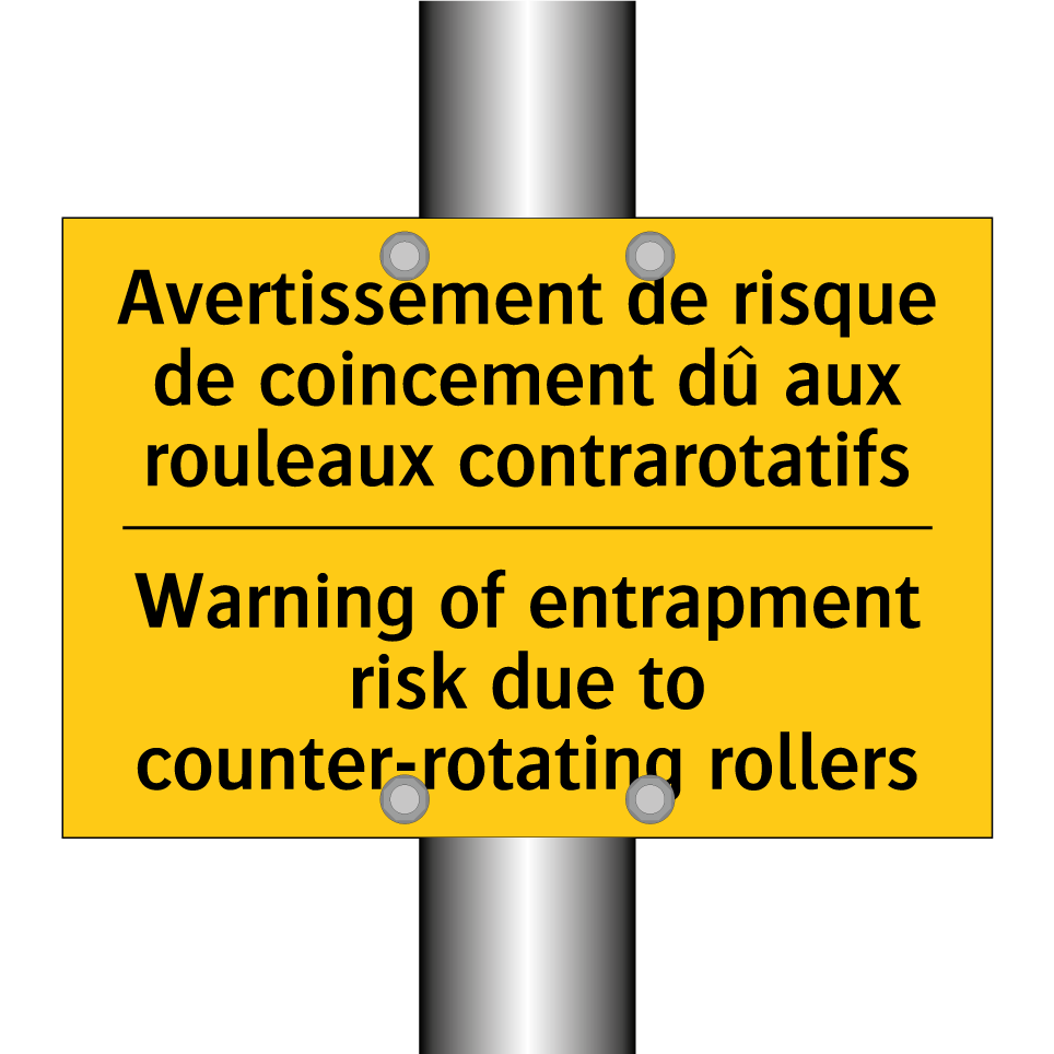 Avertissement de risque de coincement  /.../ - Warning of entrapment risk due  /.../