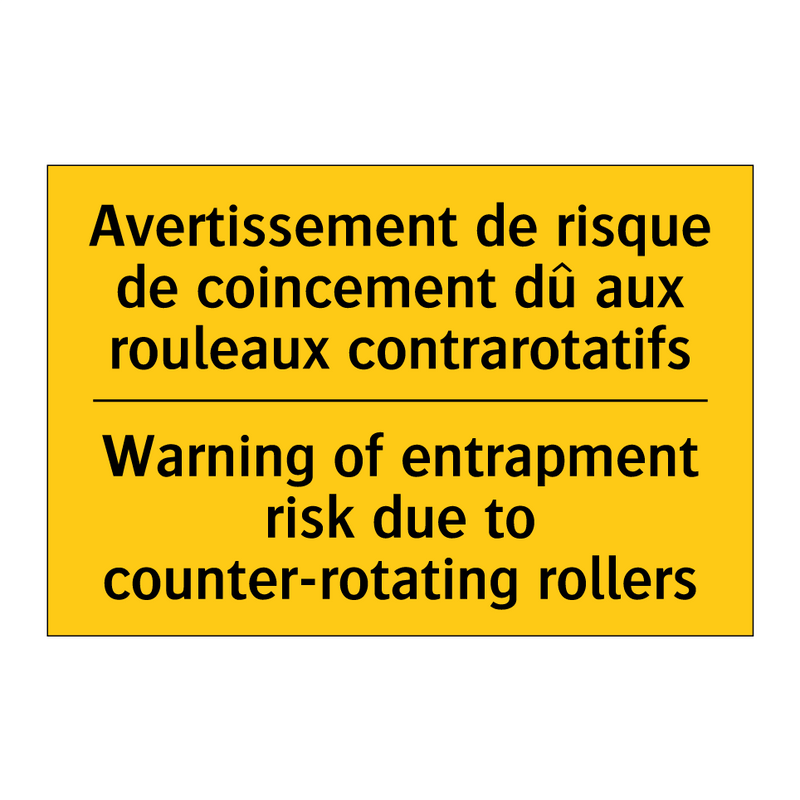 Avertissement de risque de coincement  /.../ - Warning of entrapment risk due  /.../