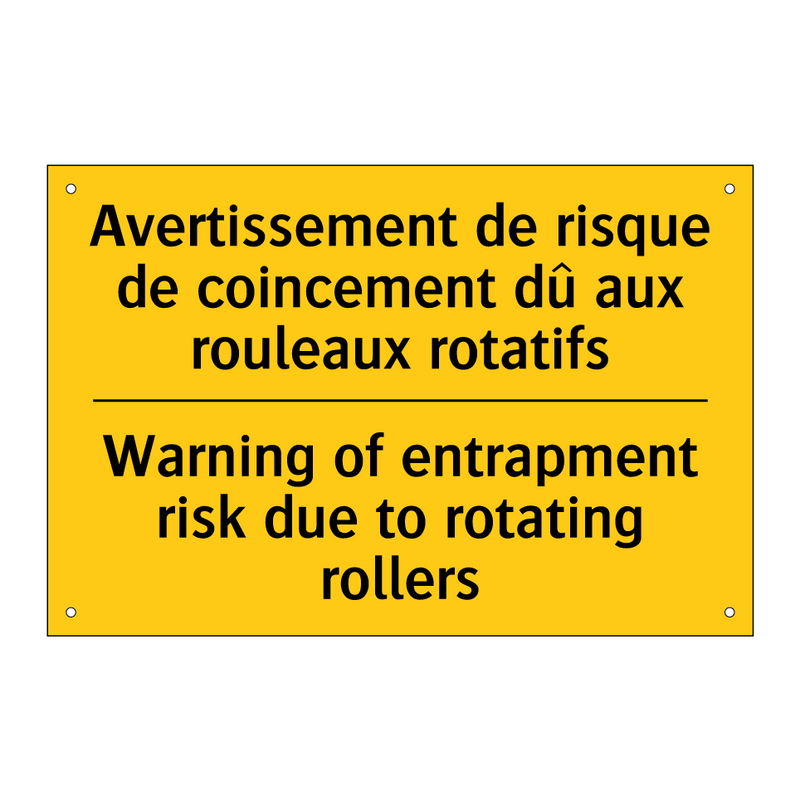 Avertissement de risque de coincement  /.../ - Warning of entrapment risk due  /.../