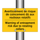 Avertissement de risque de coincement  /.../ - Warning of entrapment risk due  /.../