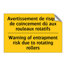 Avertissement de risque de coincement  /.../ - Warning of entrapment risk due  /.../