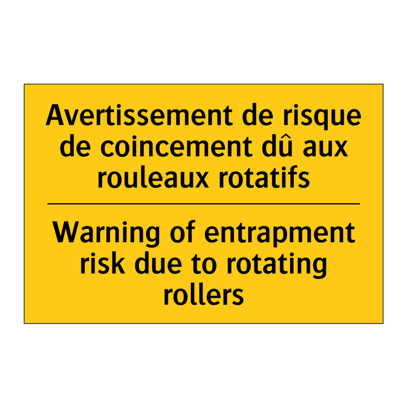 Avertissement de risque de coincement  /.../ - Warning of entrapment risk due  /.../