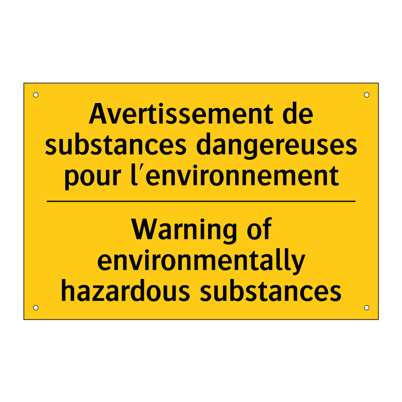 Avertissement de substances dangereuses  /.../ - Warning of environmentally hazardous  /.../