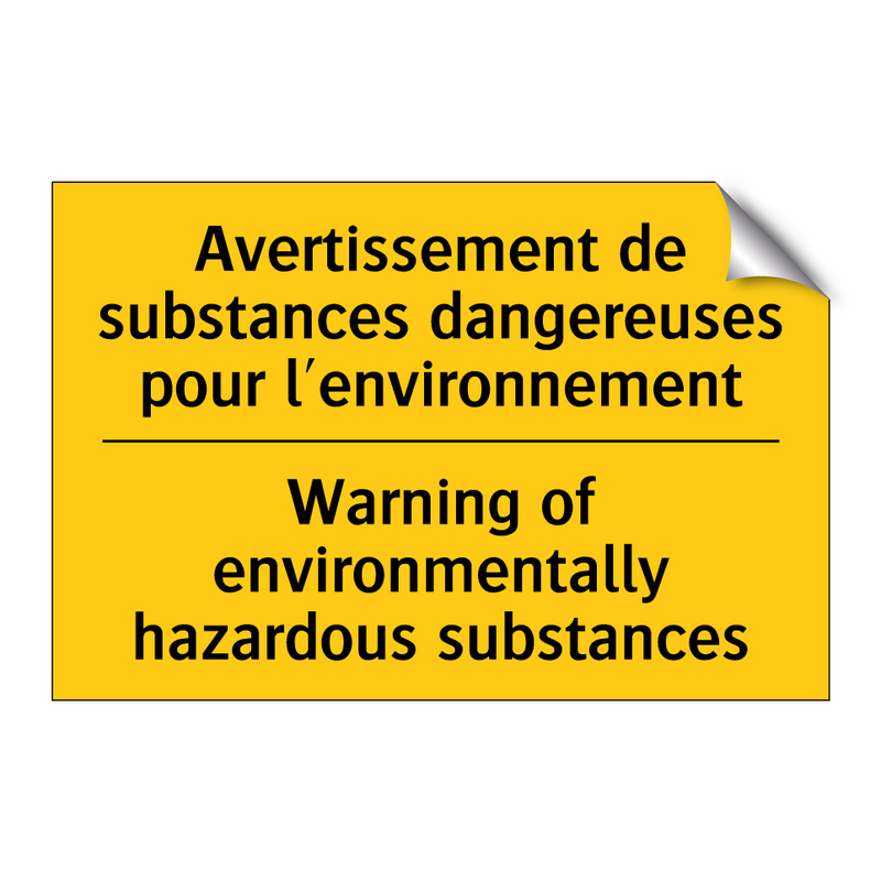 Avertissement de substances dangereuses  /.../ - Warning of environmentally hazardous  /.../