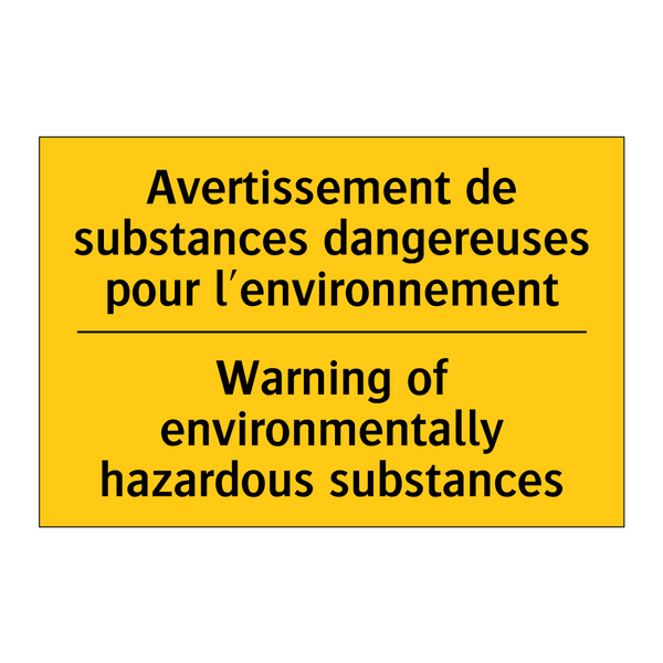 Avertissement de substances dangereuses  /.../ - Warning of environmentally hazardous  /.../