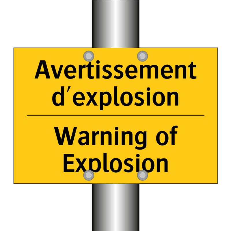 Avertissement d'explosion - Warning of Explosion