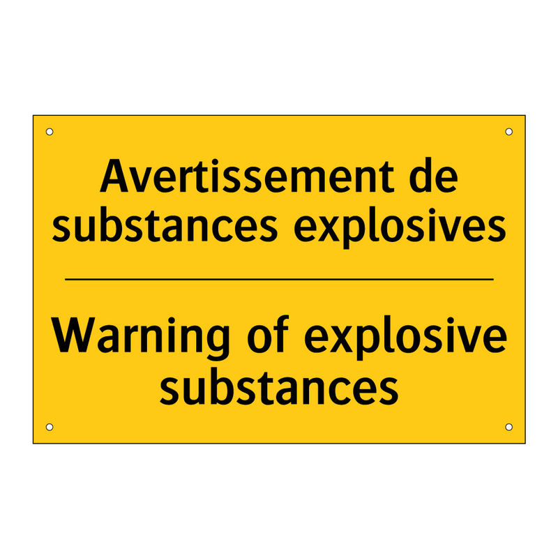 Avertissement de substances explosives /.../ - Warning of explosive substances /.../