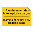 Avertissement de fuite explosive  /.../ - Warning of explosively escaping  /.../