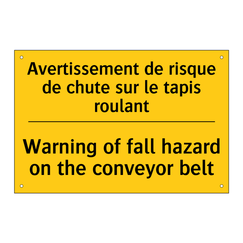 Avertissement de risque de chute  /.../ - Warning of fall hazard on the  /.../