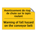 Avertissement de risque de chute  /.../ - Warning of fall hazard on the  /.../