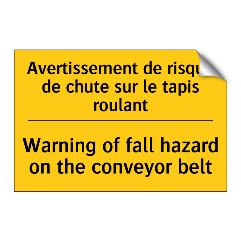 Avertissement de risque de chute  /.../ - Warning of fall hazard on the  /.../