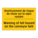 Avertissement de risque de chute  /.../ - Warning of fall hazard on the  /.../