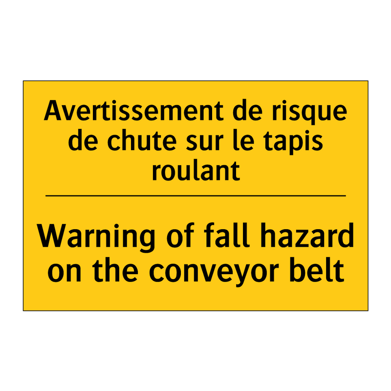 Avertissement de risque de chute  /.../ - Warning of fall hazard on the  /.../