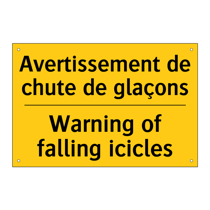 Avertissement de chute de glaçons /.../ - Warning of falling icicles