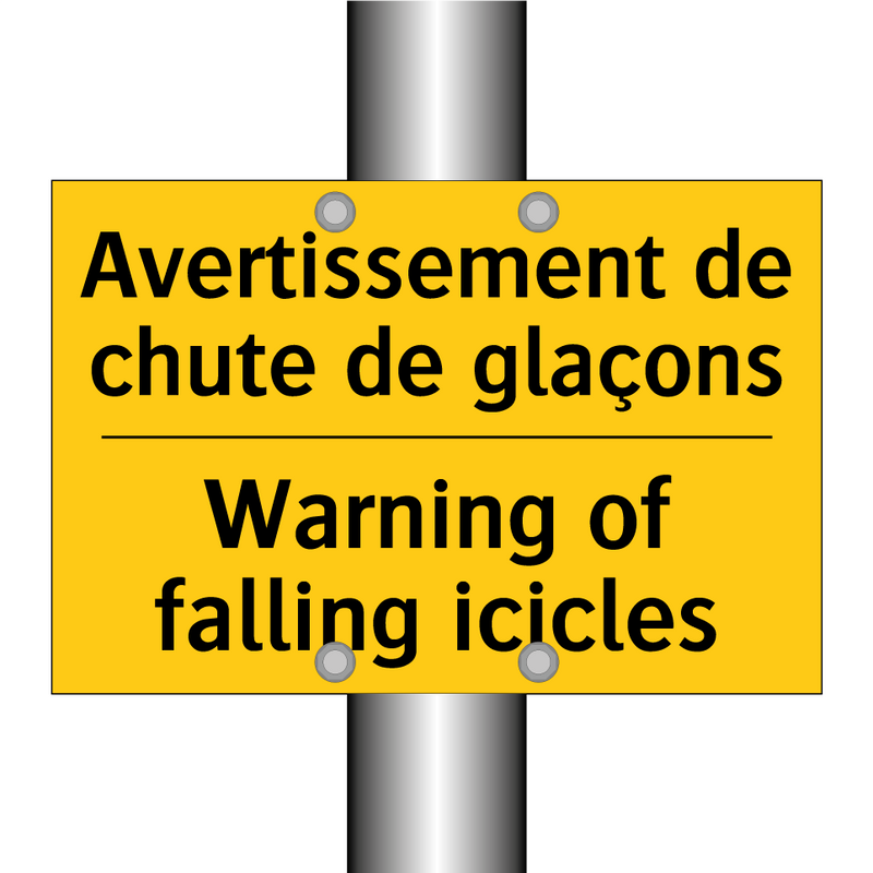Avertissement de chute de glaçons /.../ - Warning of falling icicles