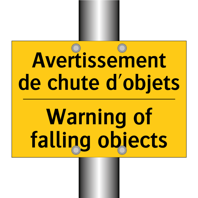Avertissement de chute d'objets /.../ - Warning of falling objects