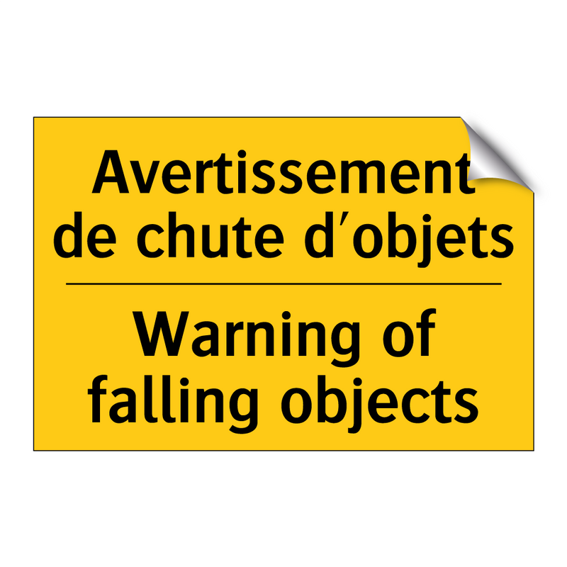 Avertissement de chute d'objets /.../ - Warning of falling objects