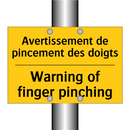 Avertissement de pincement des  /.../ - Warning of finger pinching