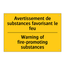 Avertissement de substances favorisant  /.../ - Warning of fire-promoting substances /.../