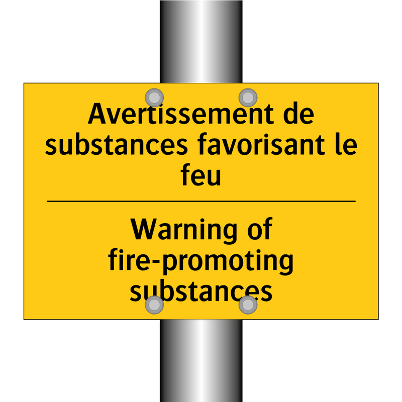 Avertissement de substances favorisant  /.../ - Warning of fire-promoting substances /.../