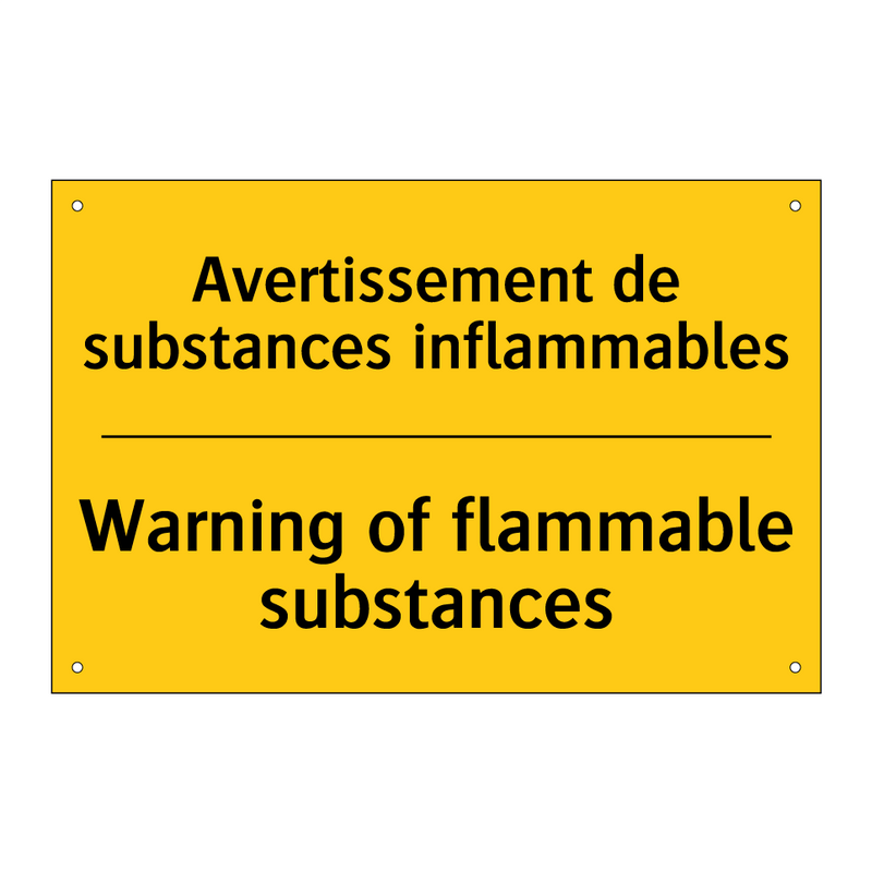 Avertissement de substances inflammables /.../ - Warning of flammable substances /.../