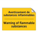 Avertissement de substances inflammables /.../ - Warning of flammable substances /.../
