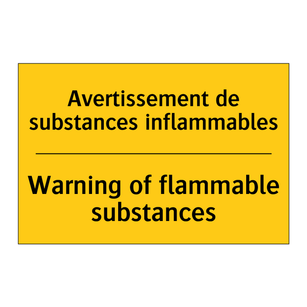Avertissement de substances inflammables /.../ - Warning of flammable substances /.../
