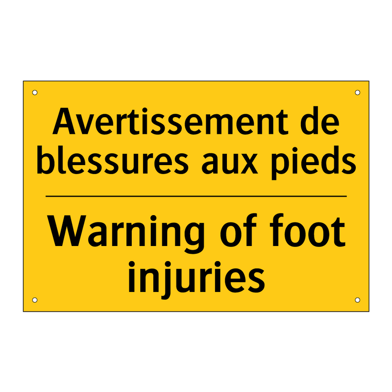Avertissement de blessures aux  /.../ - Warning of foot injuries
