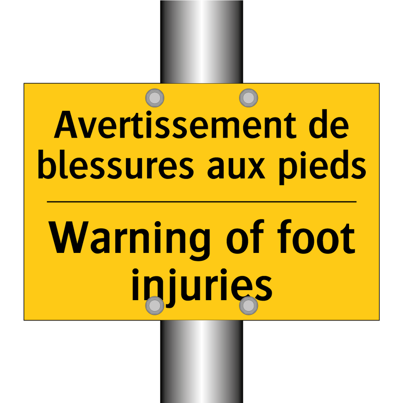 Avertissement de blessures aux  /.../ - Warning of foot injuries