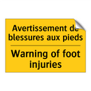 Avertissement de blessures aux  /.../ - Warning of foot injuries