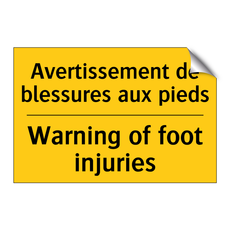 Avertissement de blessures aux  /.../ - Warning of foot injuries