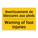 Avertissement de blessures aux  /.../ - Warning of foot injuries