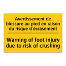 Avertissement de blessure au pied  /.../ - Warning of foot injury due to  /.../
