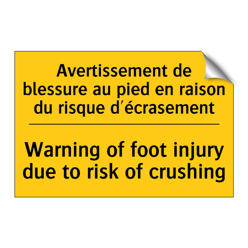 Avertissement de blessure au pied  /.../ - Warning of foot injury due to  /.../