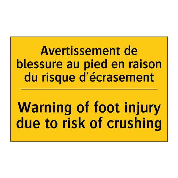Avertissement de blessure au pied  /.../ - Warning of foot injury due to  /.../