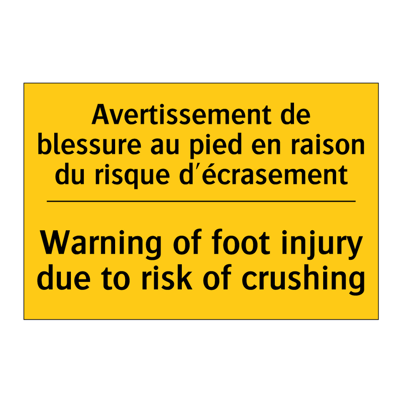 Avertissement de blessure au pied  /.../ - Warning of foot injury due to  /.../